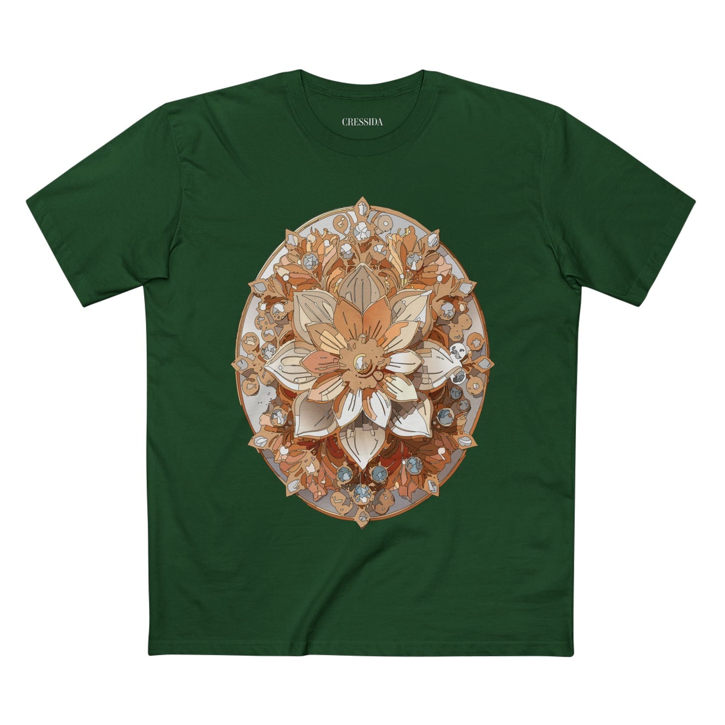 Floral Graphic T-Shirt Unisex 100 Cotton Art Design with Antique Flowers Tee 13