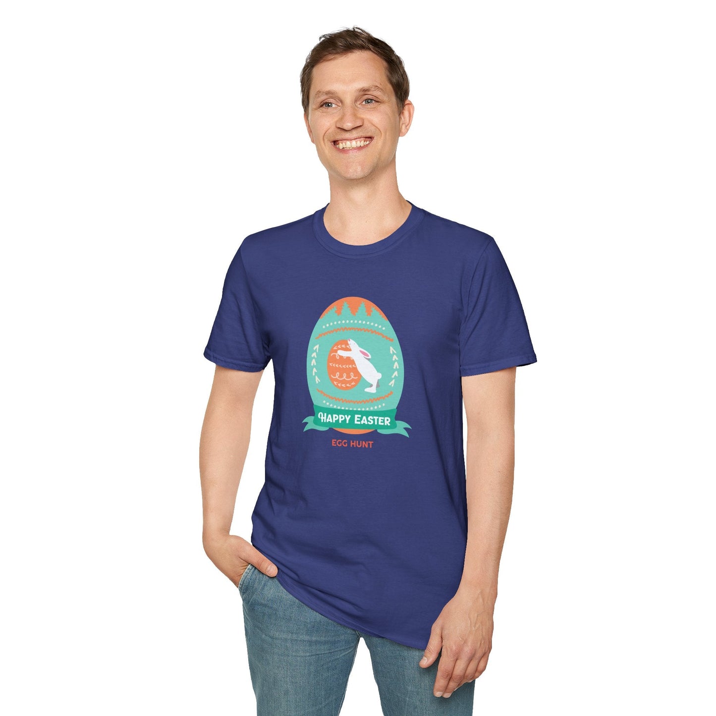 Easter Egg T Shirt Unisex Softstyle Tee With Easter Signature Design 100 Percent Ring Spun Cotton
