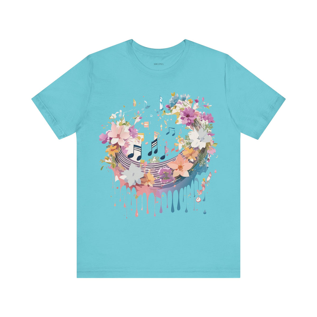 Music Graphic Unisex Cotton Bella+Canvas Tee with Art Design m78