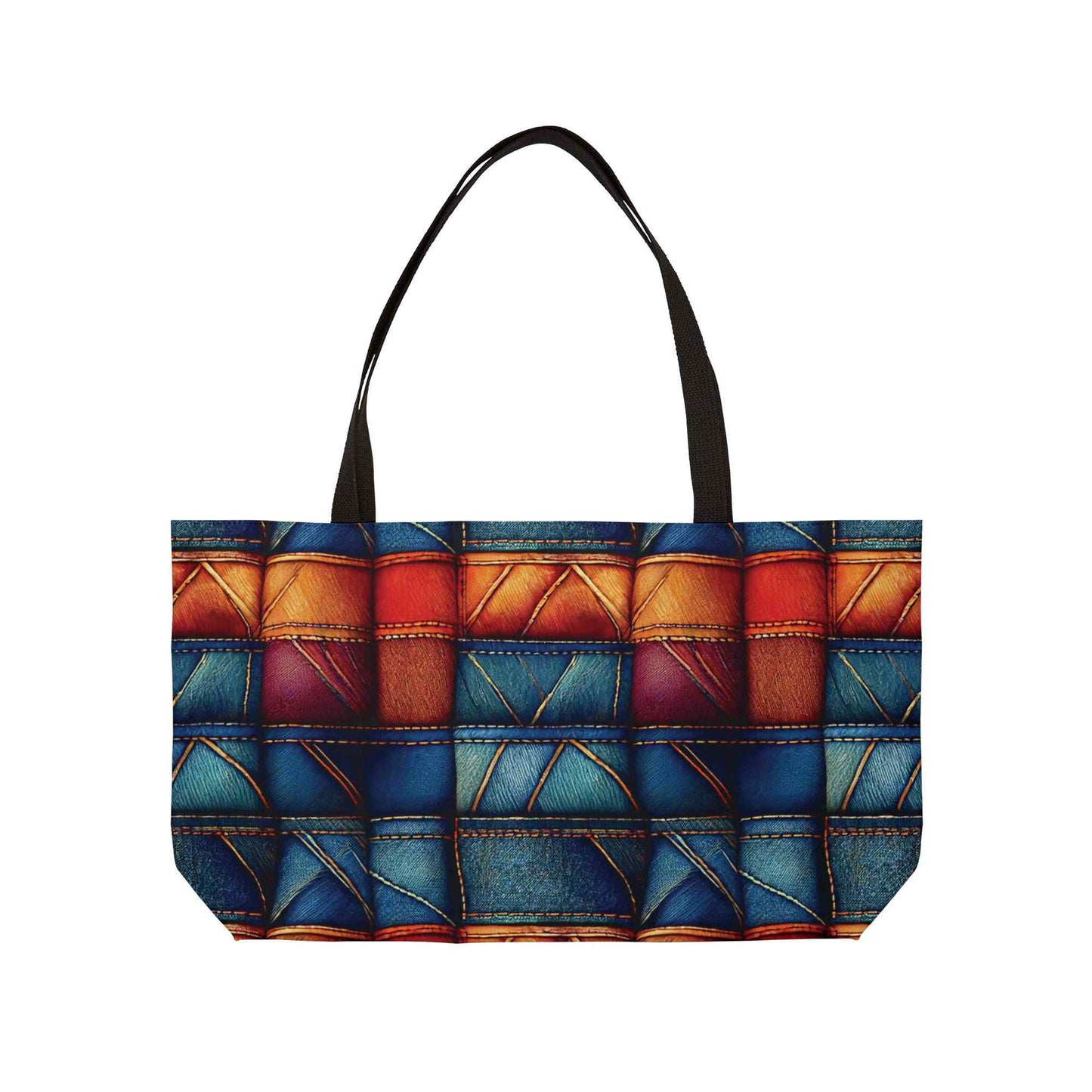 Denim Color Imitation Print Unisex  Weekender Bag  Spun Polyester 24x13 Canvas Bag 10