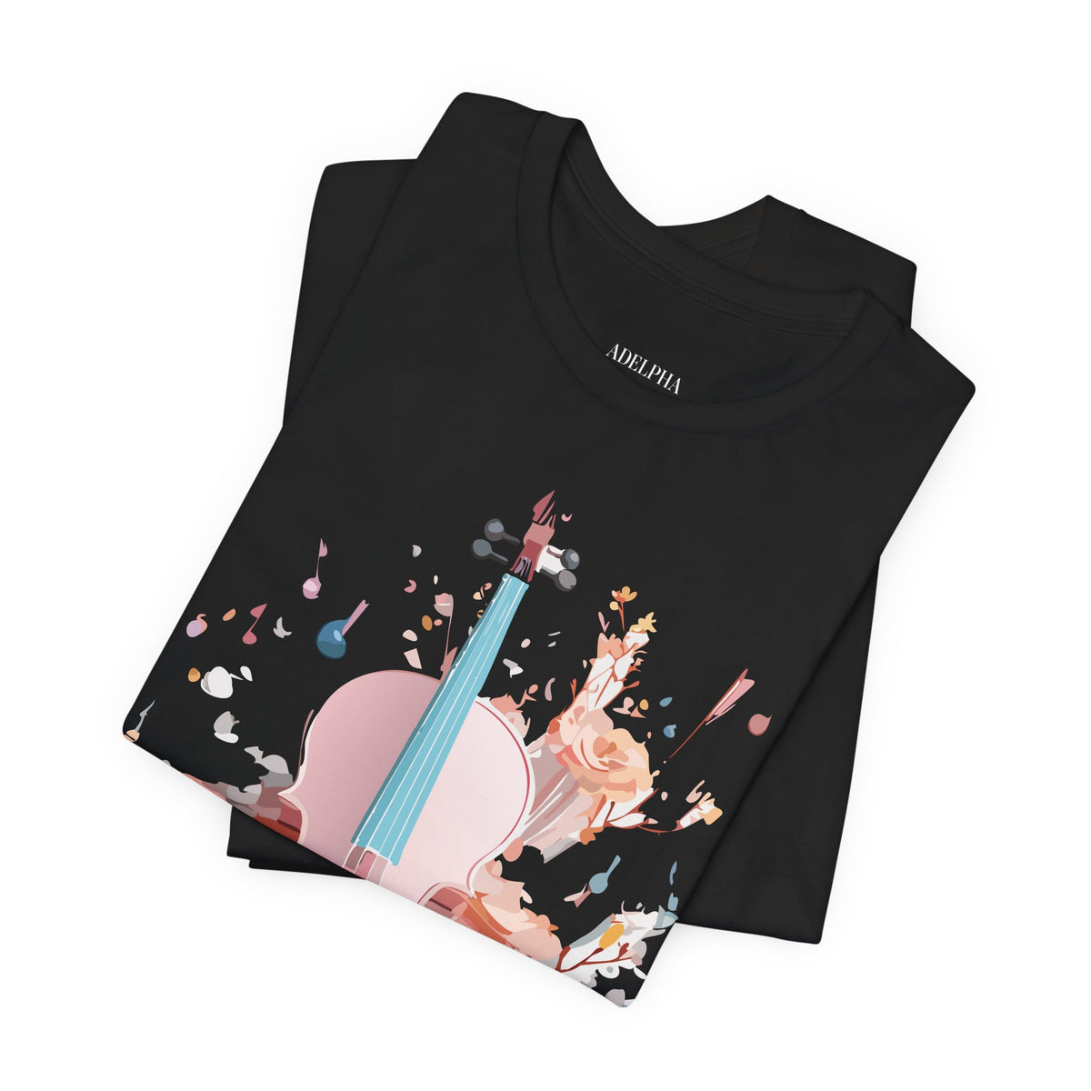 Music Graphic Unisex Cotton Bella+Canvas Tee with Art Design n171
