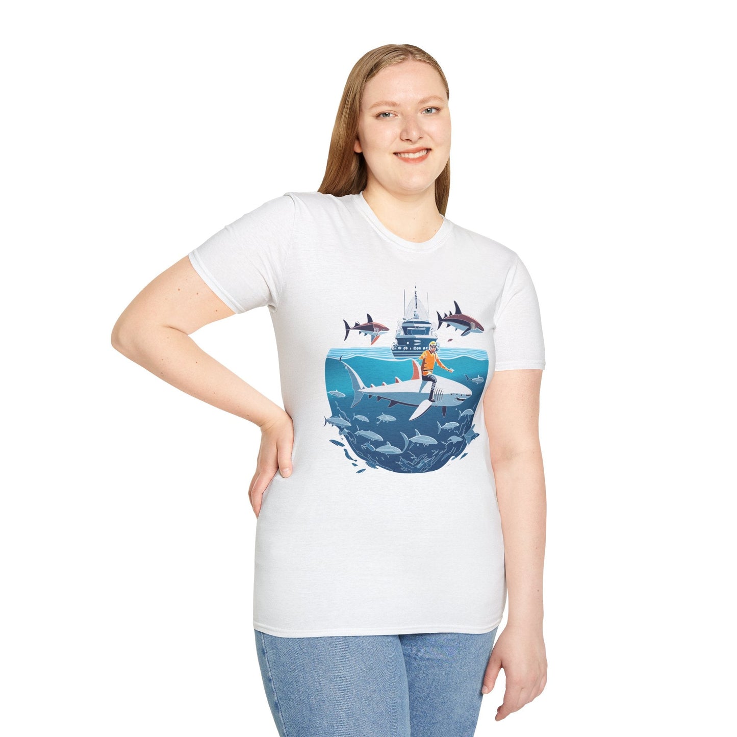 Ocean Tee Shirt Unisex Softstyle Gildan 64000 Cotton T Shirt Lightweight Casual Tee