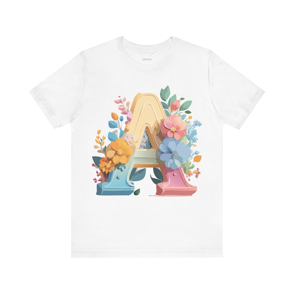 Letter A Graphic Unisex Cotton Bella+Canvas Tee with Art Letter Design