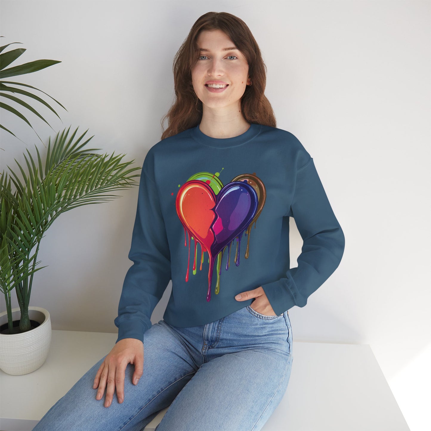 Double Bleeding Heart Sweatshirt, Big Heart Sweatshirt, Love Sweatshirt, Valentine's Day Sweatshirt, Heart Sweatshirt 119