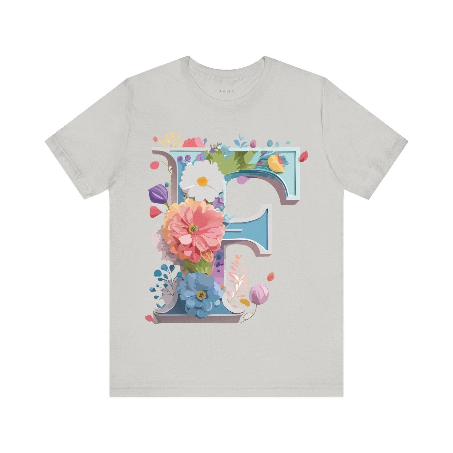 Letter F Unisex Graphic Tee  Vintage Inspired Artwork Short Sleeve