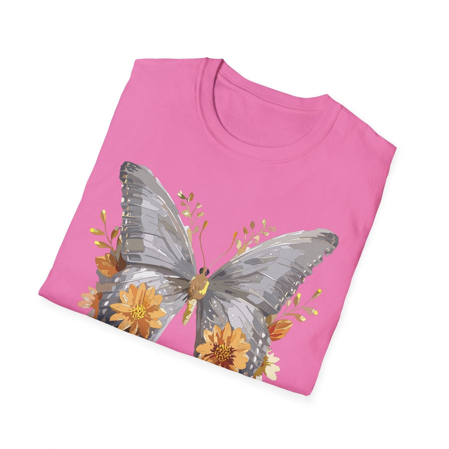 Butterfly T Shirt For Unisex Gildan Softstyle 64000 Cotton Comfort Monarch Design Tee
