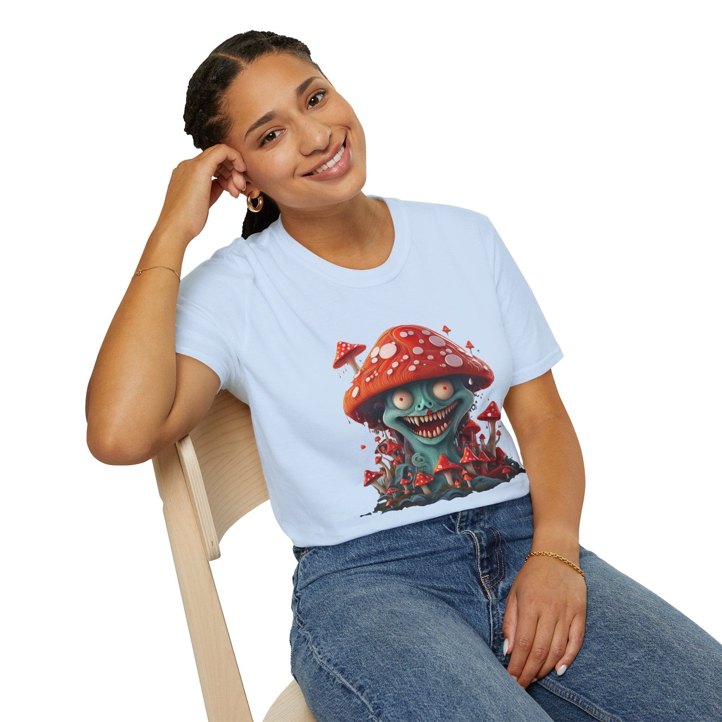 Mashroom Tee Shirt Unisex Softstyle Short Sleeve Tee With Funny Mashroom Artwork