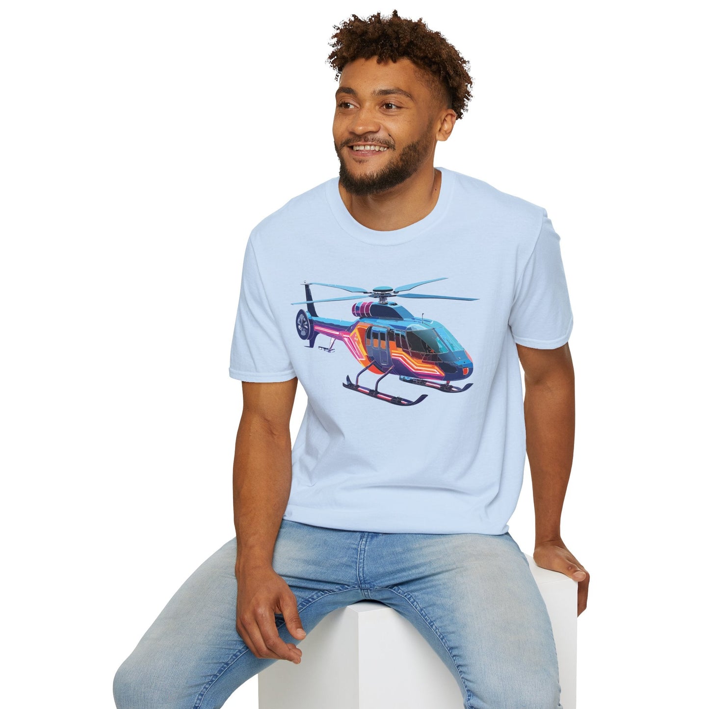 Chopper Helicopter Graphic Unisex Cotton Softstyle Short Sleeve Tee 10