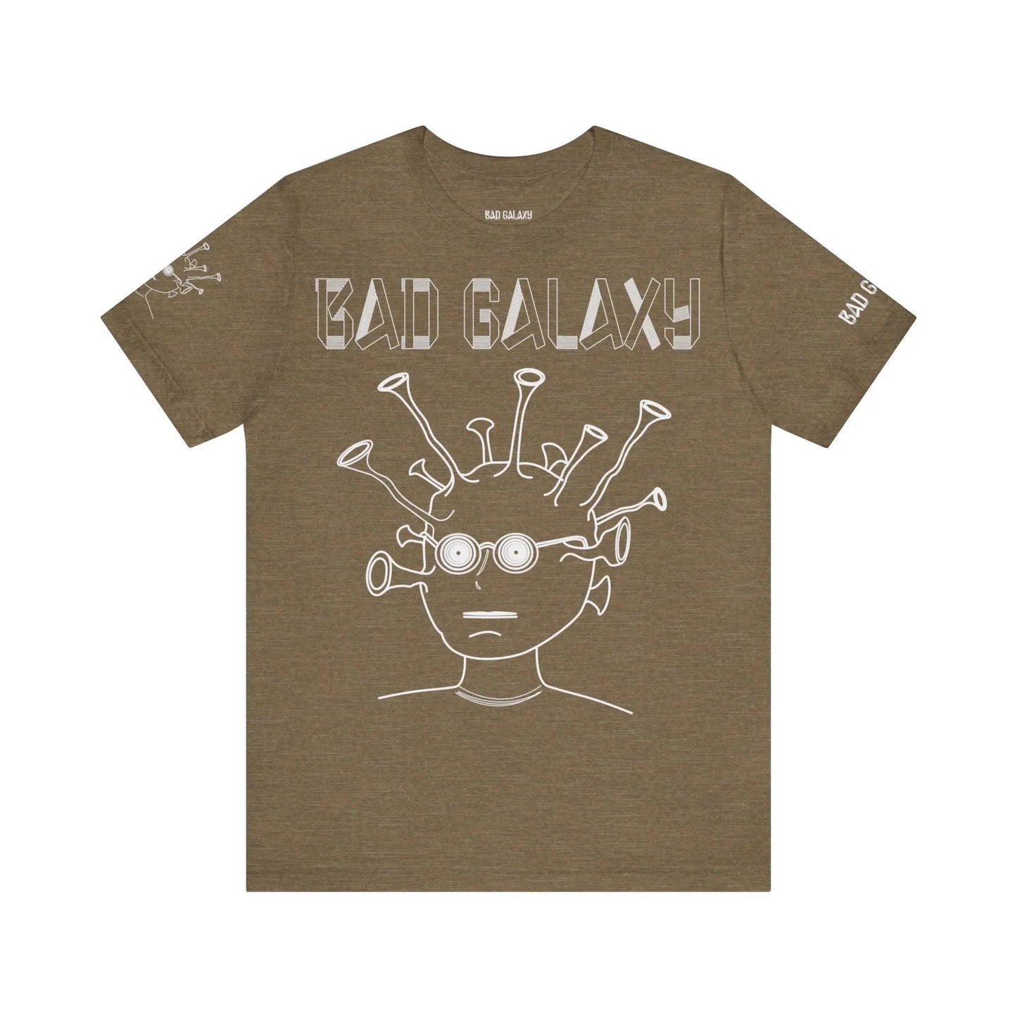 Tee Shirt With Alien From Bad Galaxy 100 Percent Cotton Eco Friendly Inks Made In USA