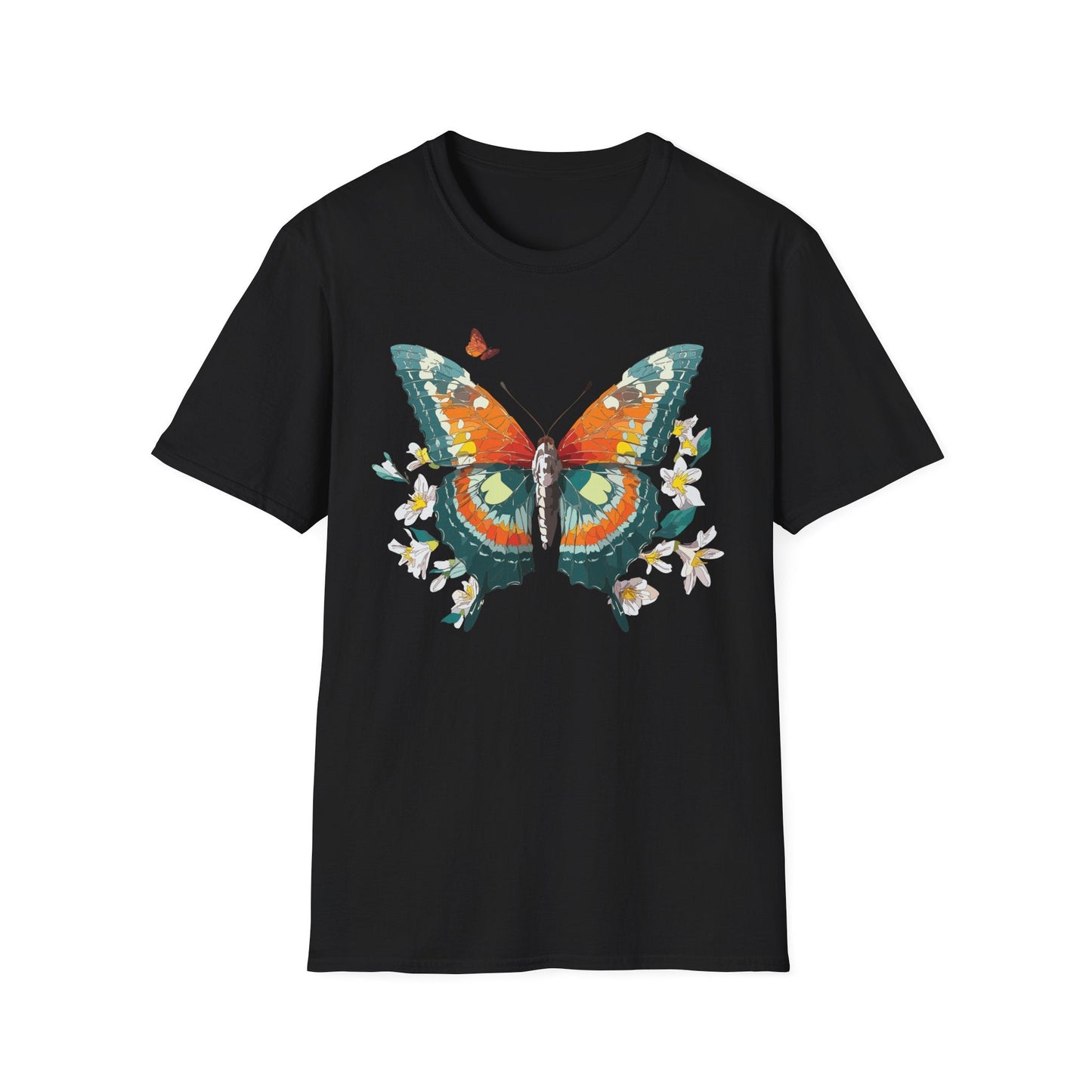 Butterfly T Shirt Unisex Softstyle Gildan 64000 100 Percent Ring Spun Cotton Monarch Tee