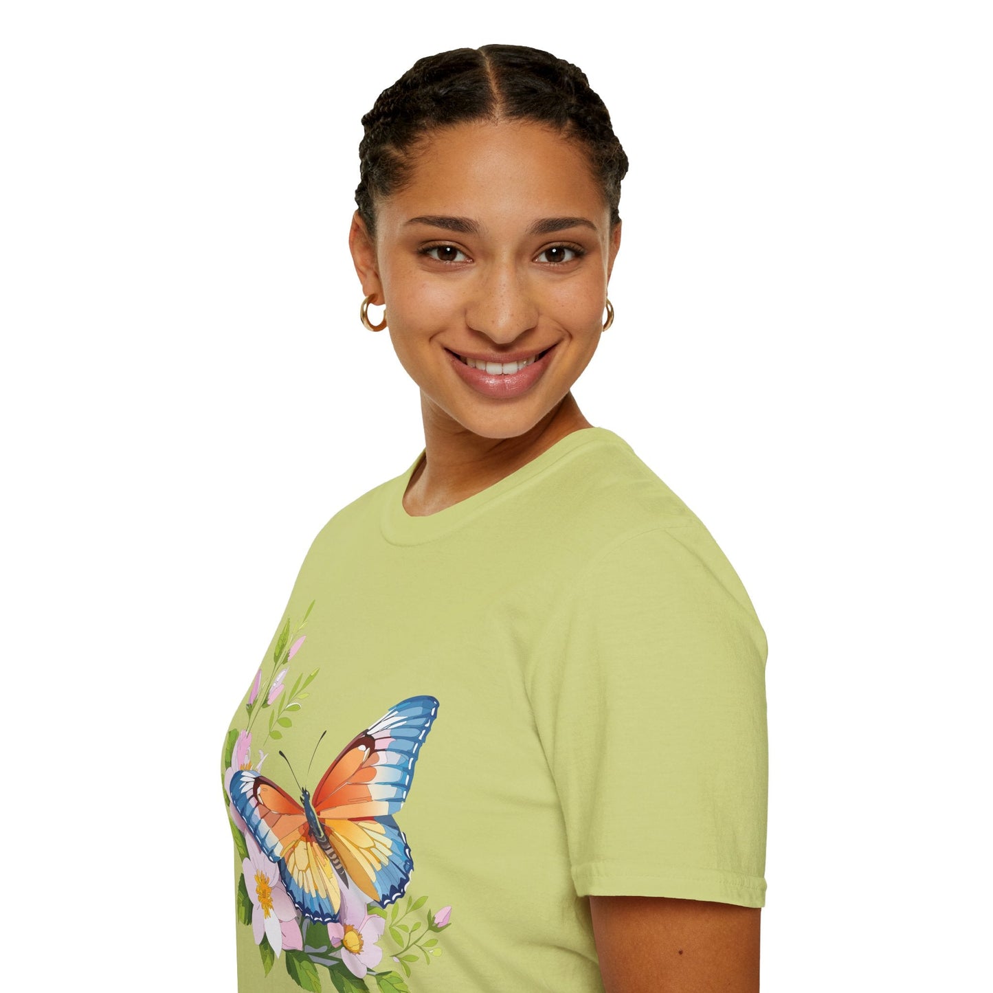 Butterfly T Shirt Unisex Monarch Design Gildan Softstyle 64000 Ring Spun Cotton Tee