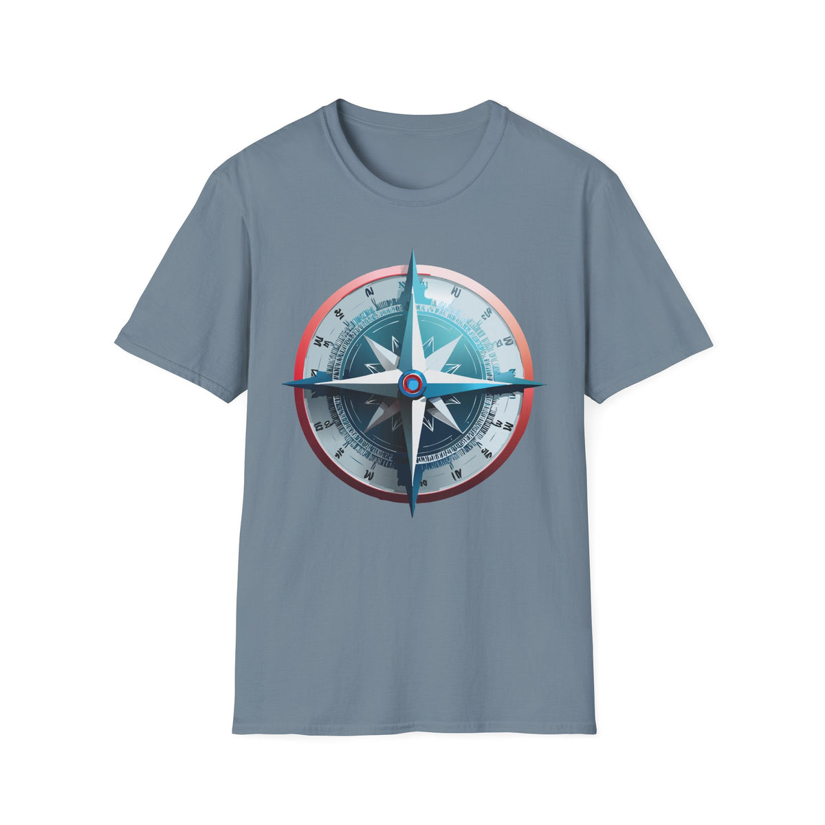 Nautical Compass Graphic T-Shirt | Vintage Compass Travel Graphic Design Unisex 100 Cotton Gildan T-Shirt