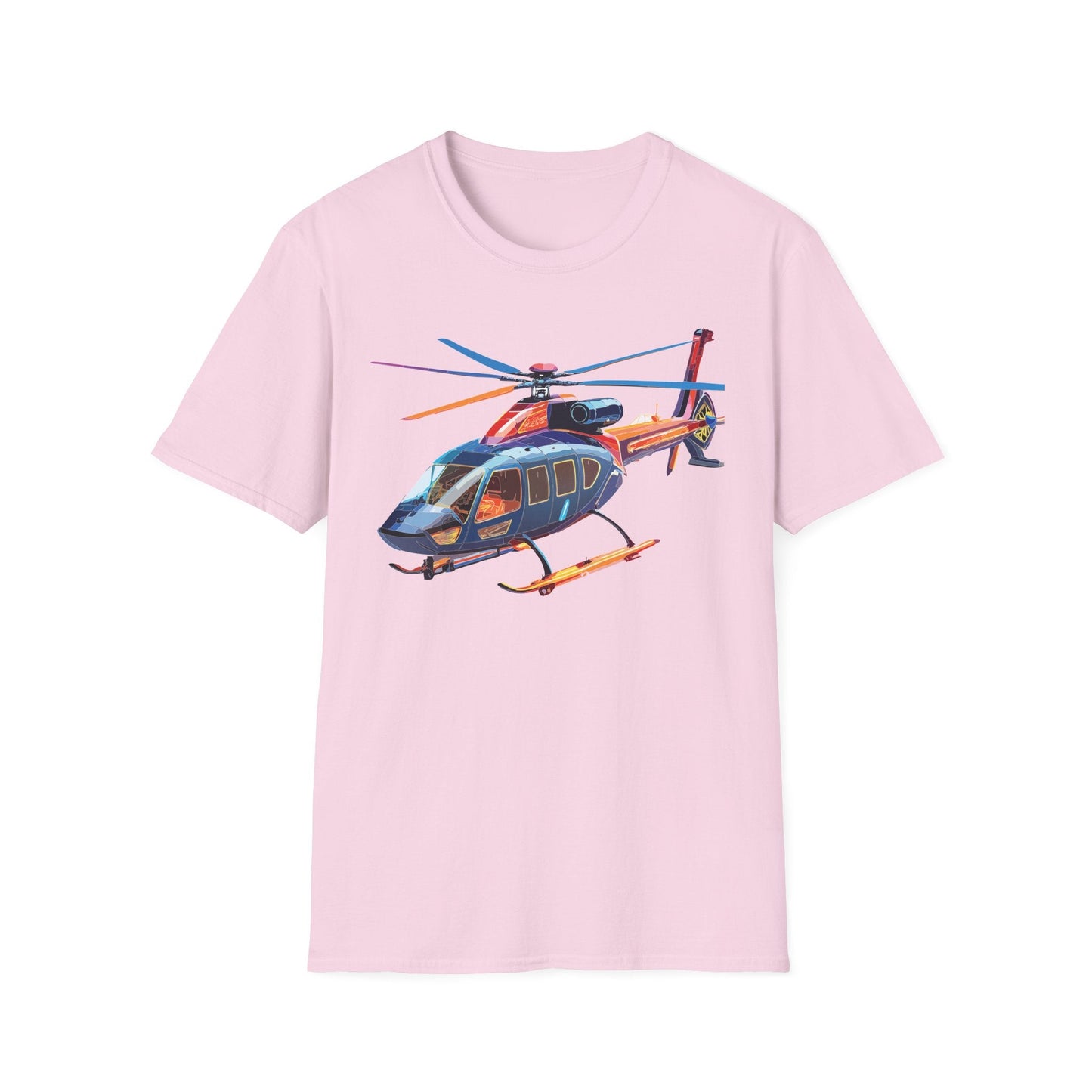 Chopper Helicopter Graphic T Shirt Unisex Softstyle Cotton Short Sleeve Artwork Design