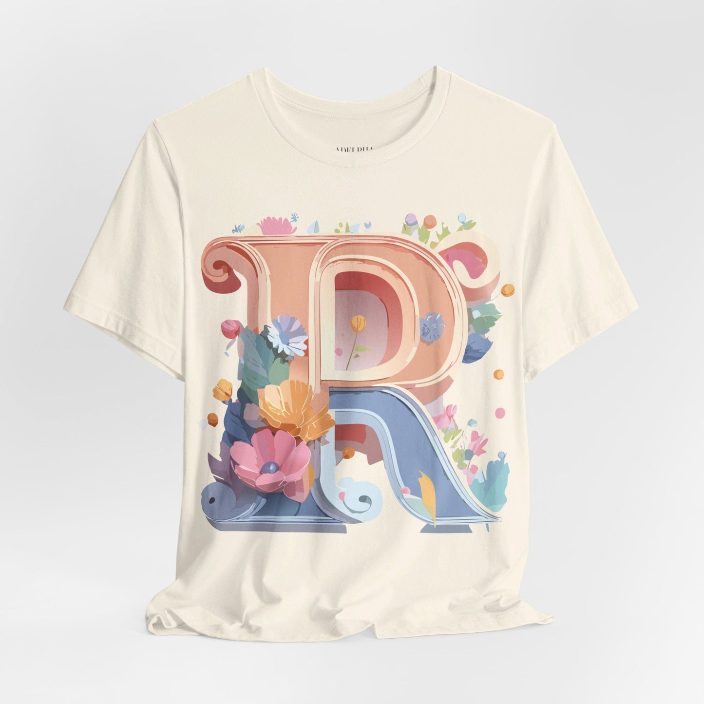 Letter R Shirt Graphic Tee Unisex Short Sleeve By Adelpha Vintage Art Design Tee