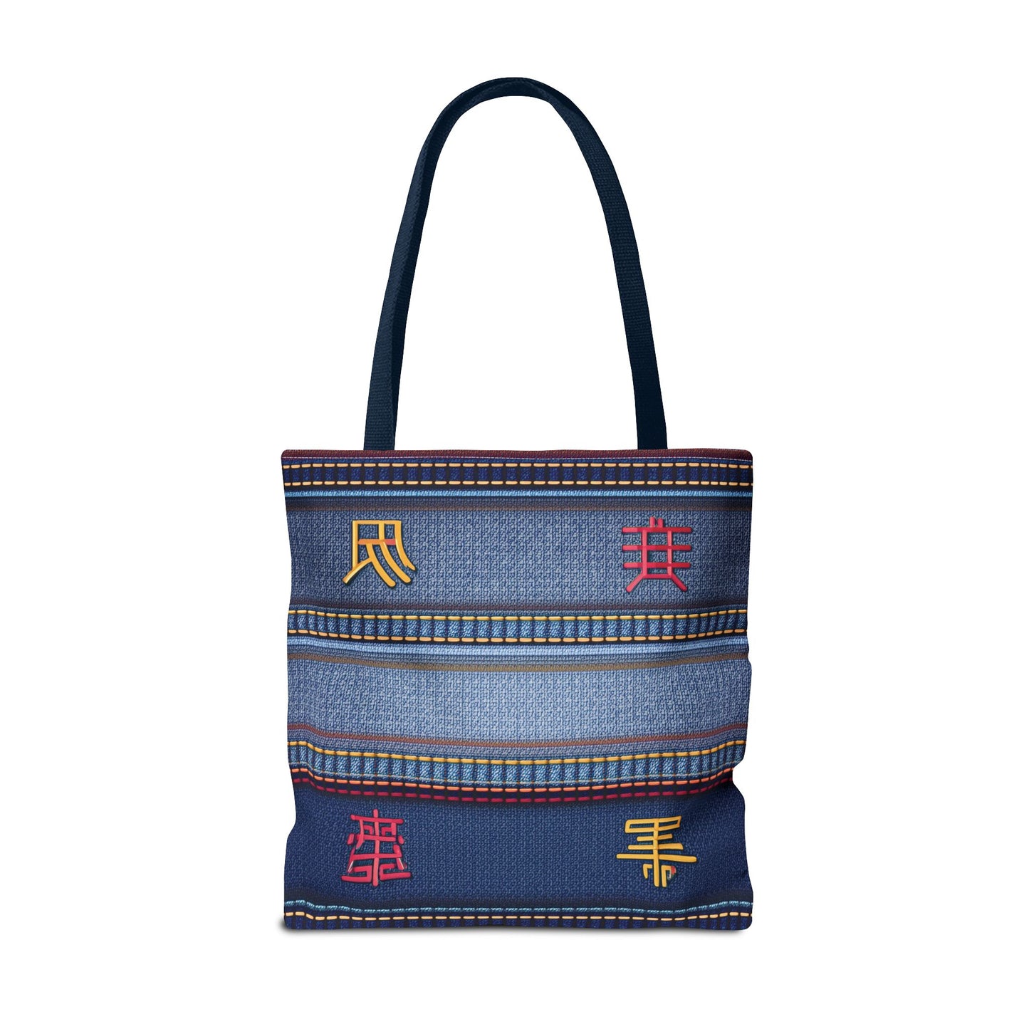 Denim Fabric Imitation Print Unisex Canvas Bag Poly Spun 3 Sizes Tote Bag 186-3
