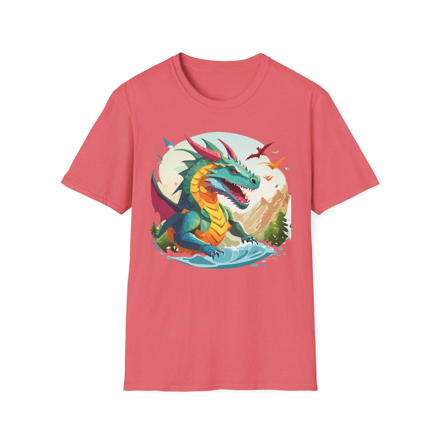 Dragon T Shirt Unisex Animal Tee Softstyle 64000 Premium 100 Percent Ring Spun Cotton