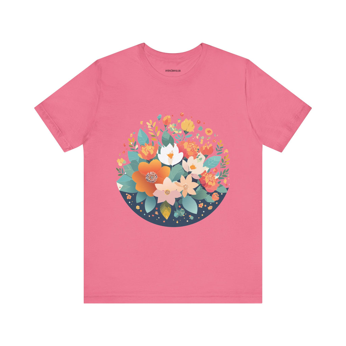 Floral Graphic Unisex Cotton Bella+Canvas Tee with Flowers Design ab100