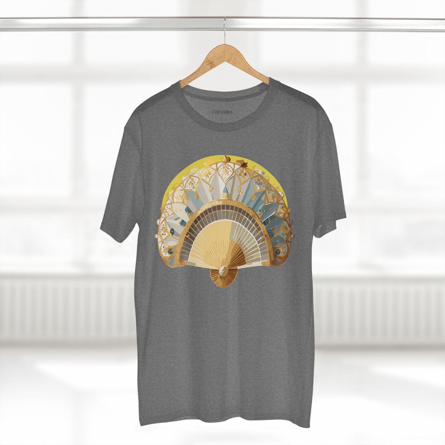 Antique Fan Graphic Design T-Shirt Unisex 100 Cotton Floral Carnival Artwork Tee 19