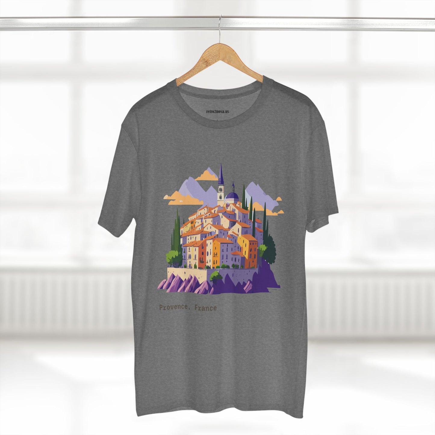 Provence Travel Shirt Unisex Premium Cotton Tee With Original Art By Retro2Nova TT66