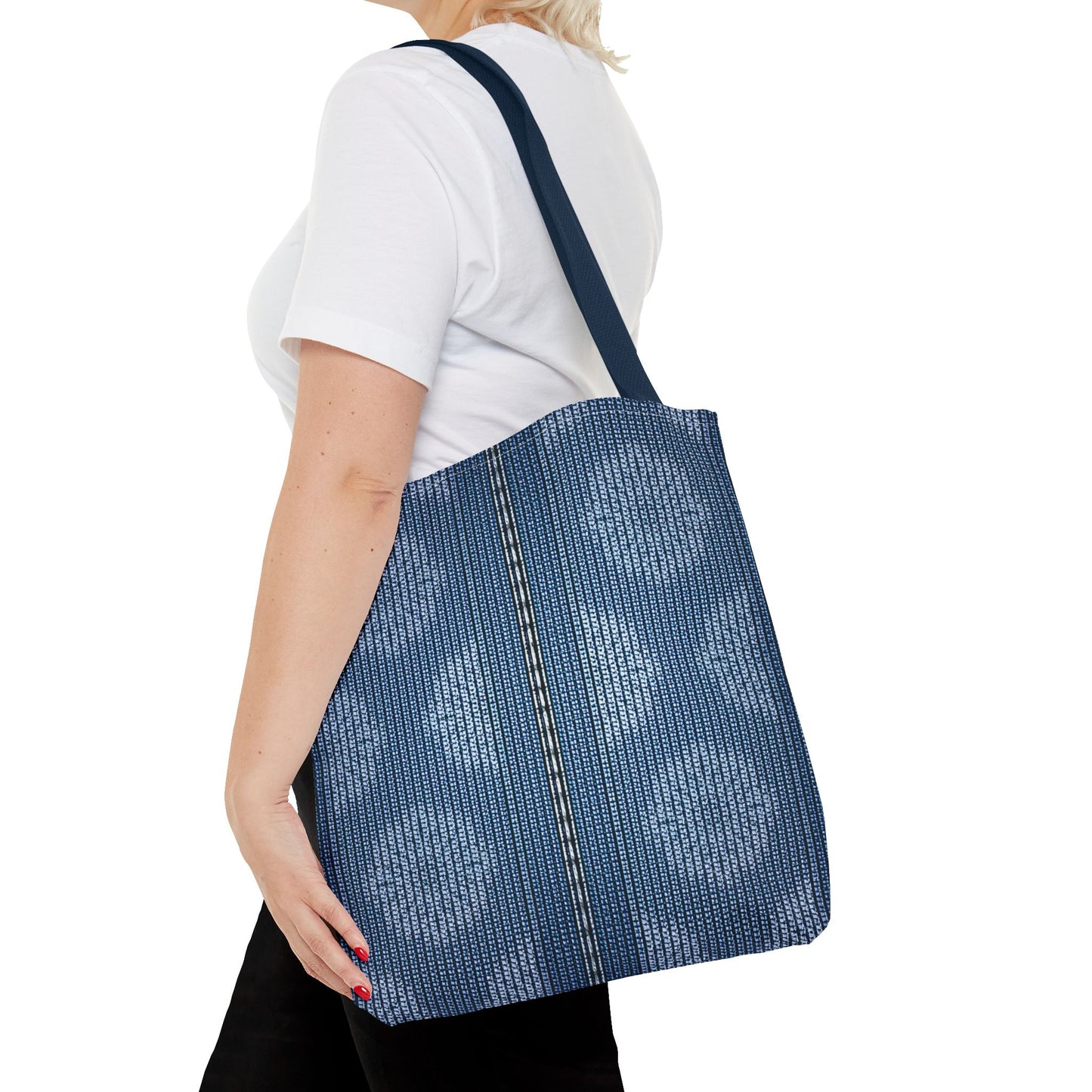 Denim Fabric Imitation Print Unisex Canvas Bag Poly Spun 3 Sizes Tote Bag 109