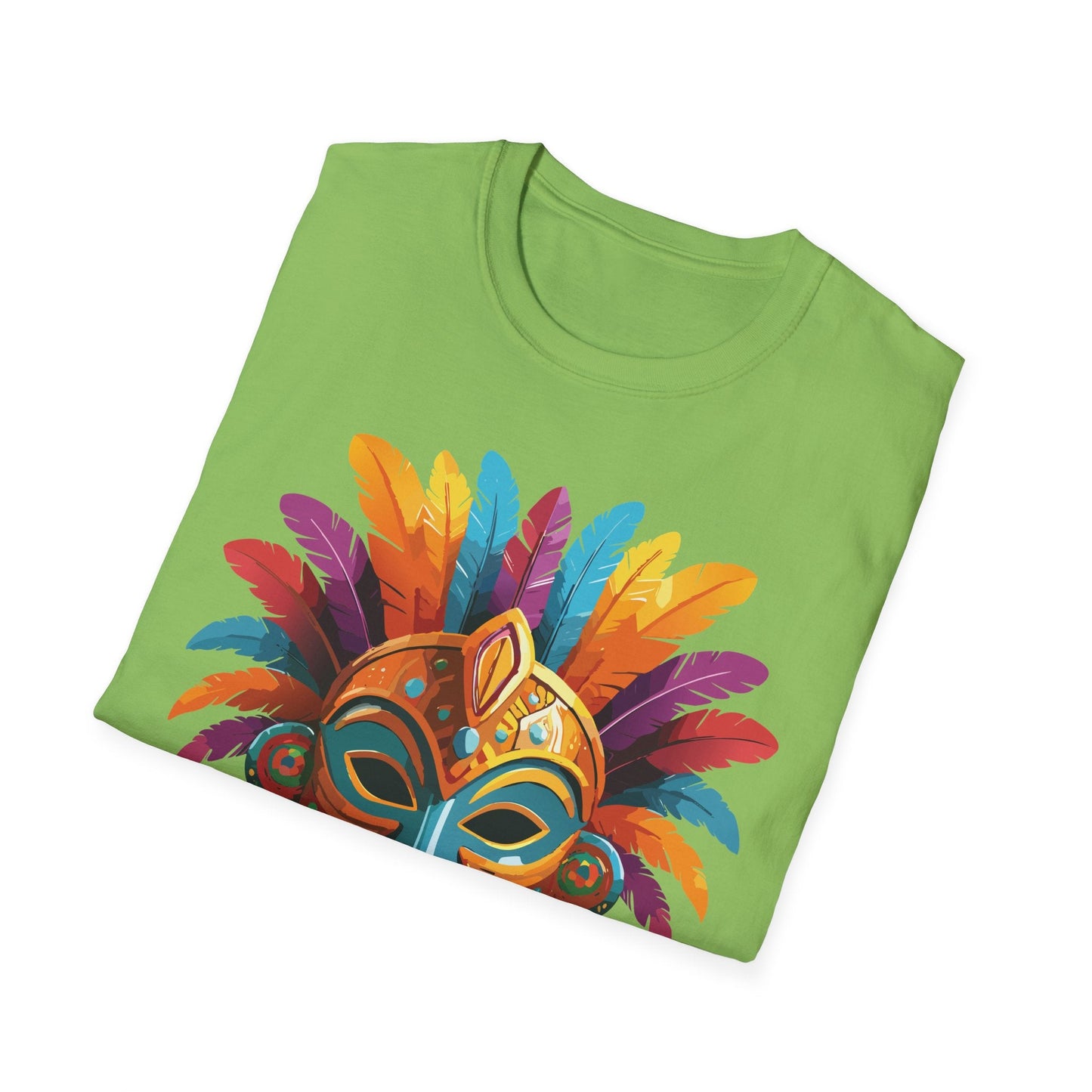 Unisex Gildan Mask T Shirt Softstyle 64000 With Art Design Lightweight Cotton Tee