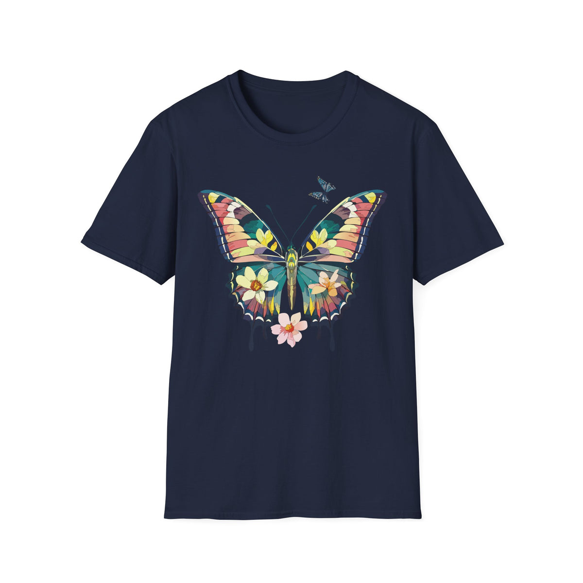 Butterfly Watercolor T-Shirt — Floral Drip Wings Graphic Tee Unisex 100 Cotton Gildan T-Shirt