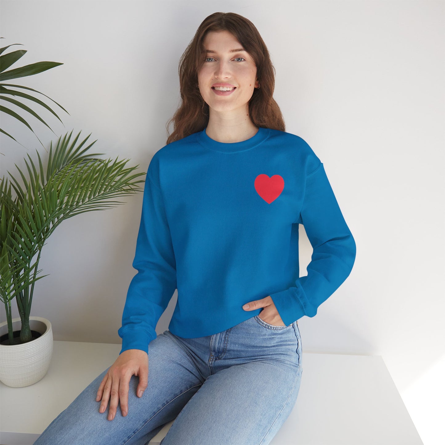 Small Red Heart Sweatshirt, Heart Sweatshirt, Love Sweatshirt, Valentine's Day Sweatshirt- 102