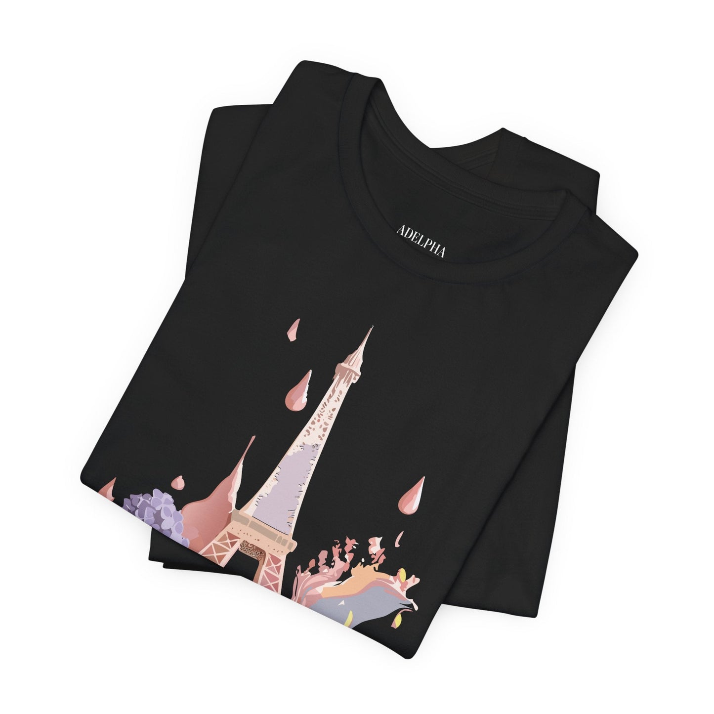 Paris Graphic Tee Unisex Short Sleeve Shirt With Vintage Inspired Adelpha Artwork