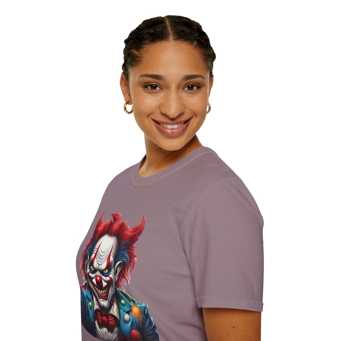 Unisex Clown Shirt With Funny Man Circus Print Tee Gildan Softstyle 64000 Classic Comfort Wear