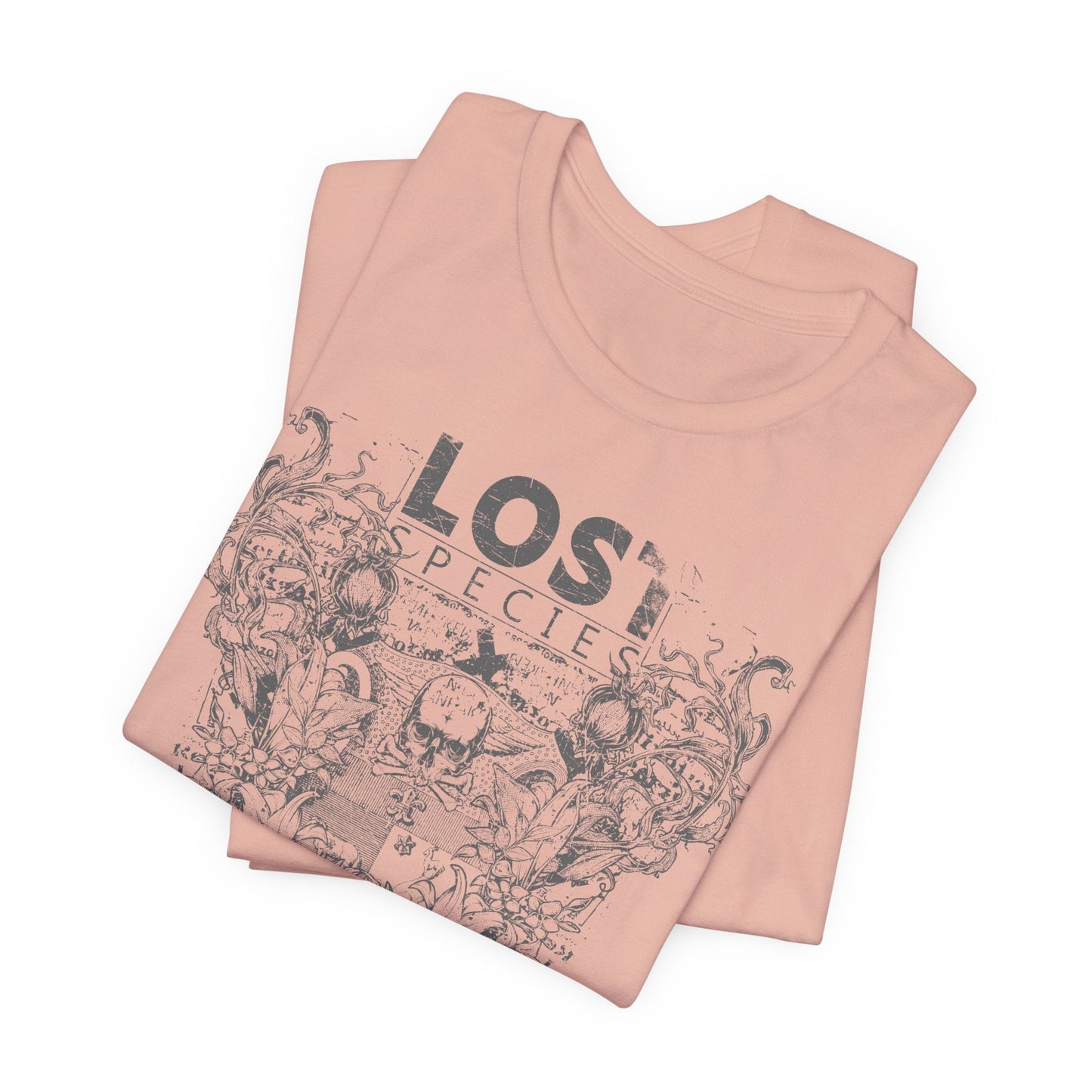 Lost Species Tee Floral Wildlife Illustration Rock Band T-Shirt A-7