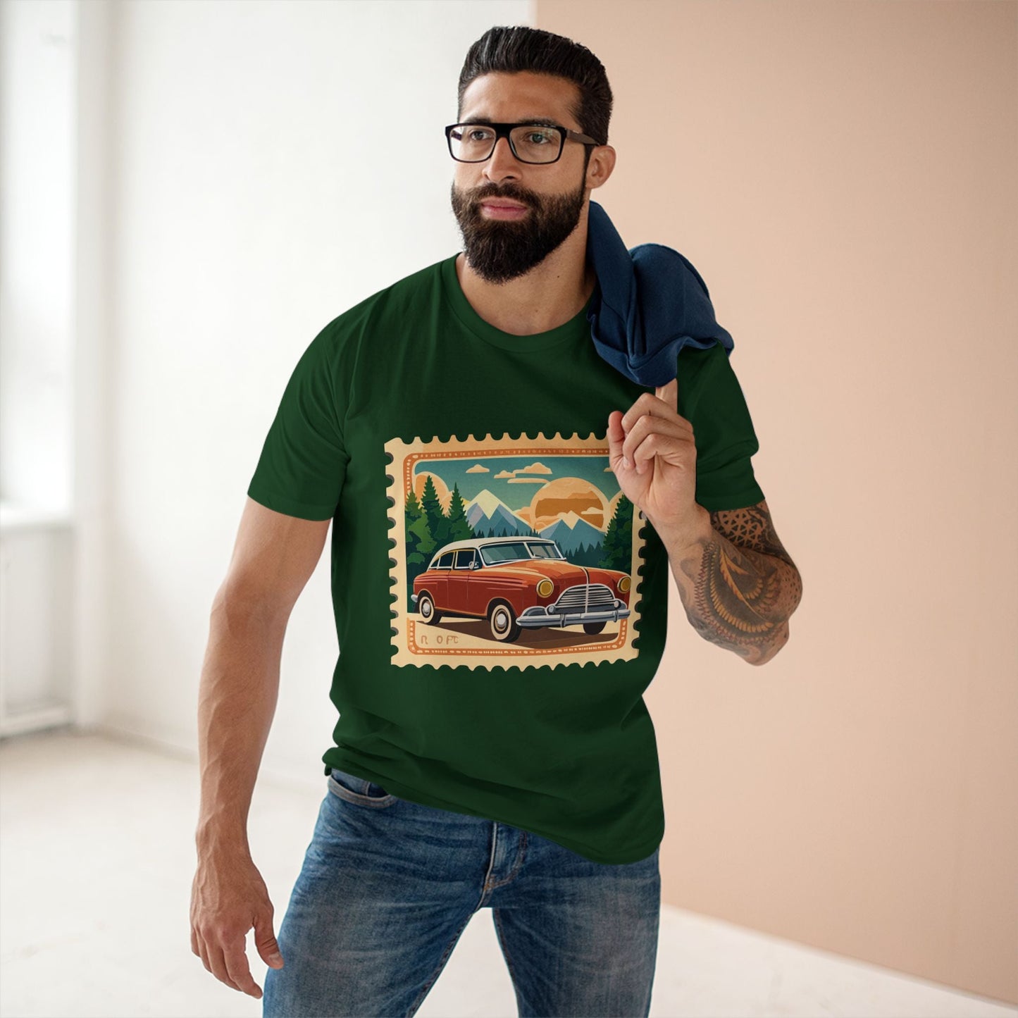 Postage Stamp Shirt Unisex Tee PS 28 Premium Cotton Original Art Design From Retro2Nova Collection