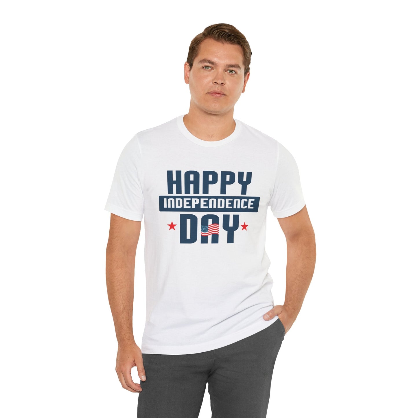 Happy Independence Day Graphic Unisex Cotton T-Shirt 017