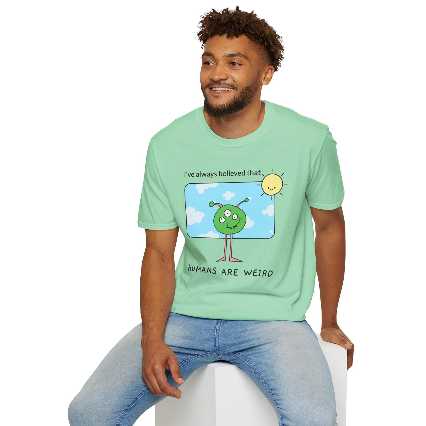 Alien Cartoon Humans Are Weird TShirt