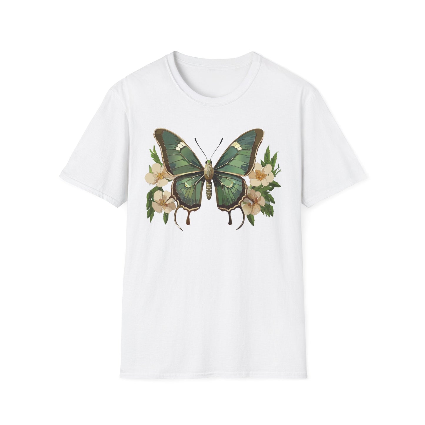 Butterfly Shirt Monarch Style Unisex T Shirt Gildan Softstyle 64000 100 Percent Ring Spun Cotton