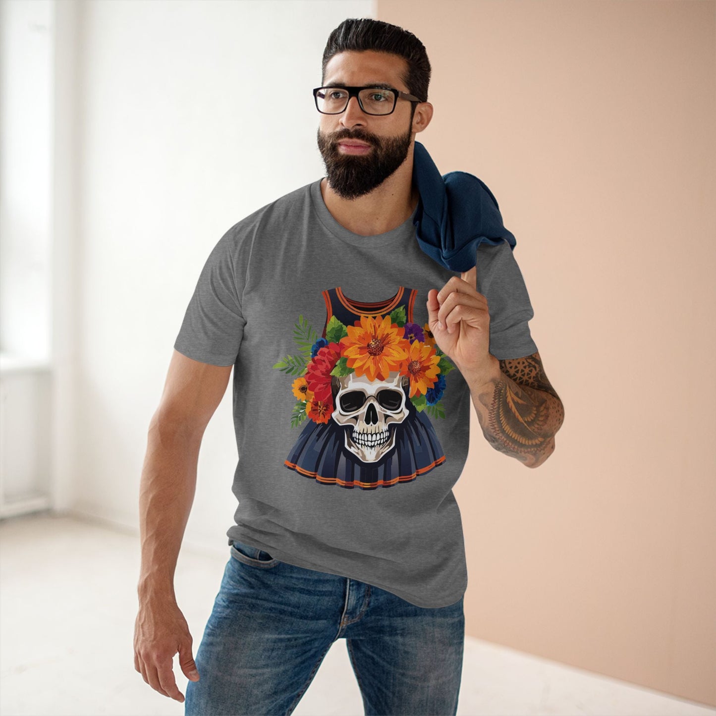 Skull Skeleton Shirt Unisex Premium Cotton Art Tee Original Design By Retro2Nova SS14