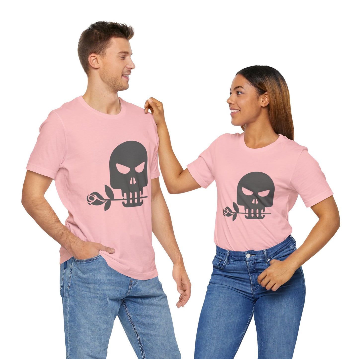 Unisex Cotton Tee Shirt with Skull