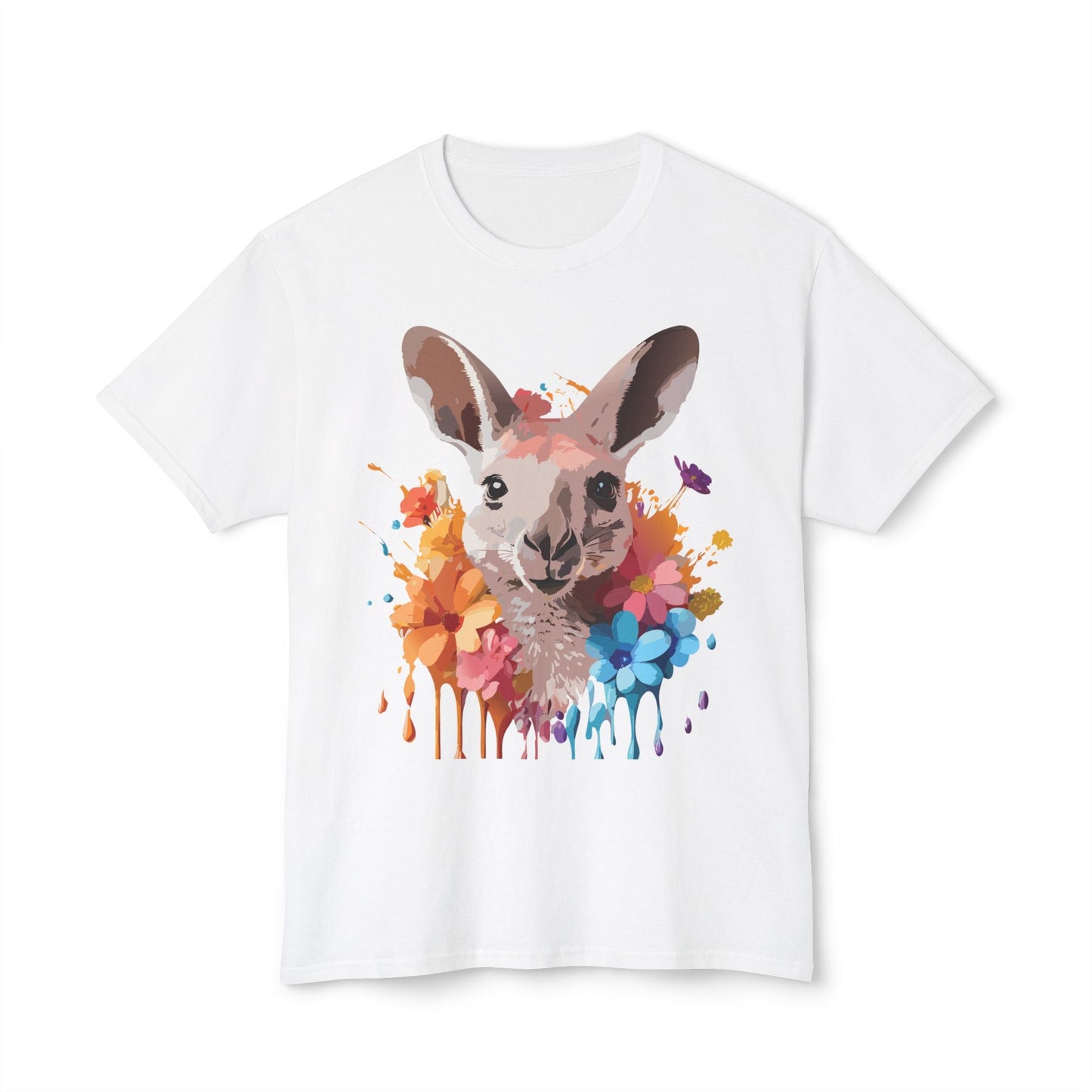 Unisex Kangaroo T Shirt HD Cotton Full Color Art Print Tee Made In USA 100 Percent Pre Shrunk
