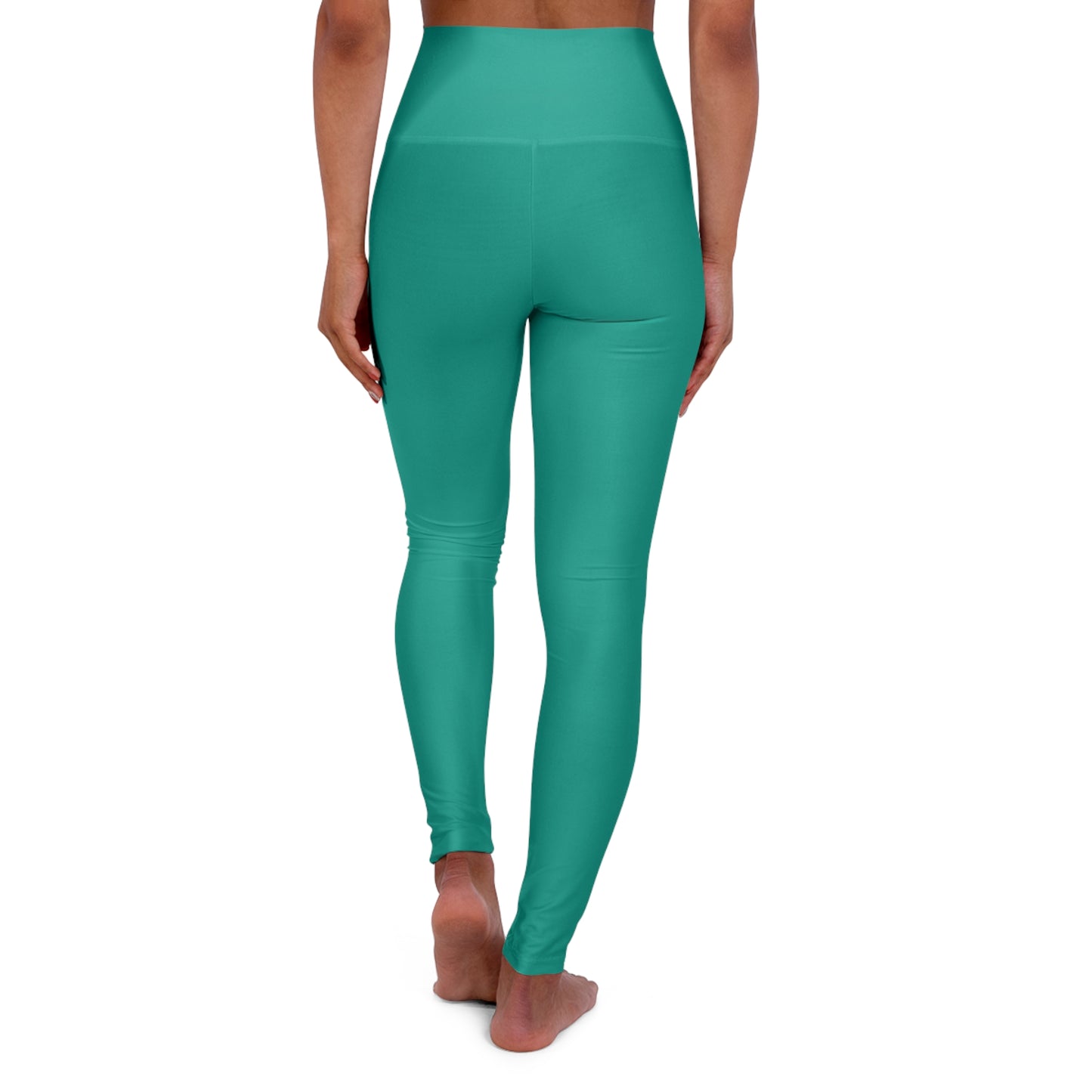 Verdigris Teal Color High-Waist Yoga Leggings Women's Seamless Poly-Span Stretchy Pants XS-2XL