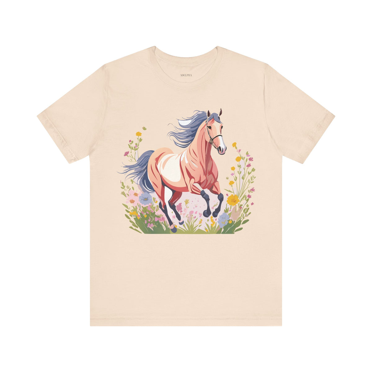 Horse Graphic Unisex Cotton Bella+Canvas Tee with Art Animal Design e28