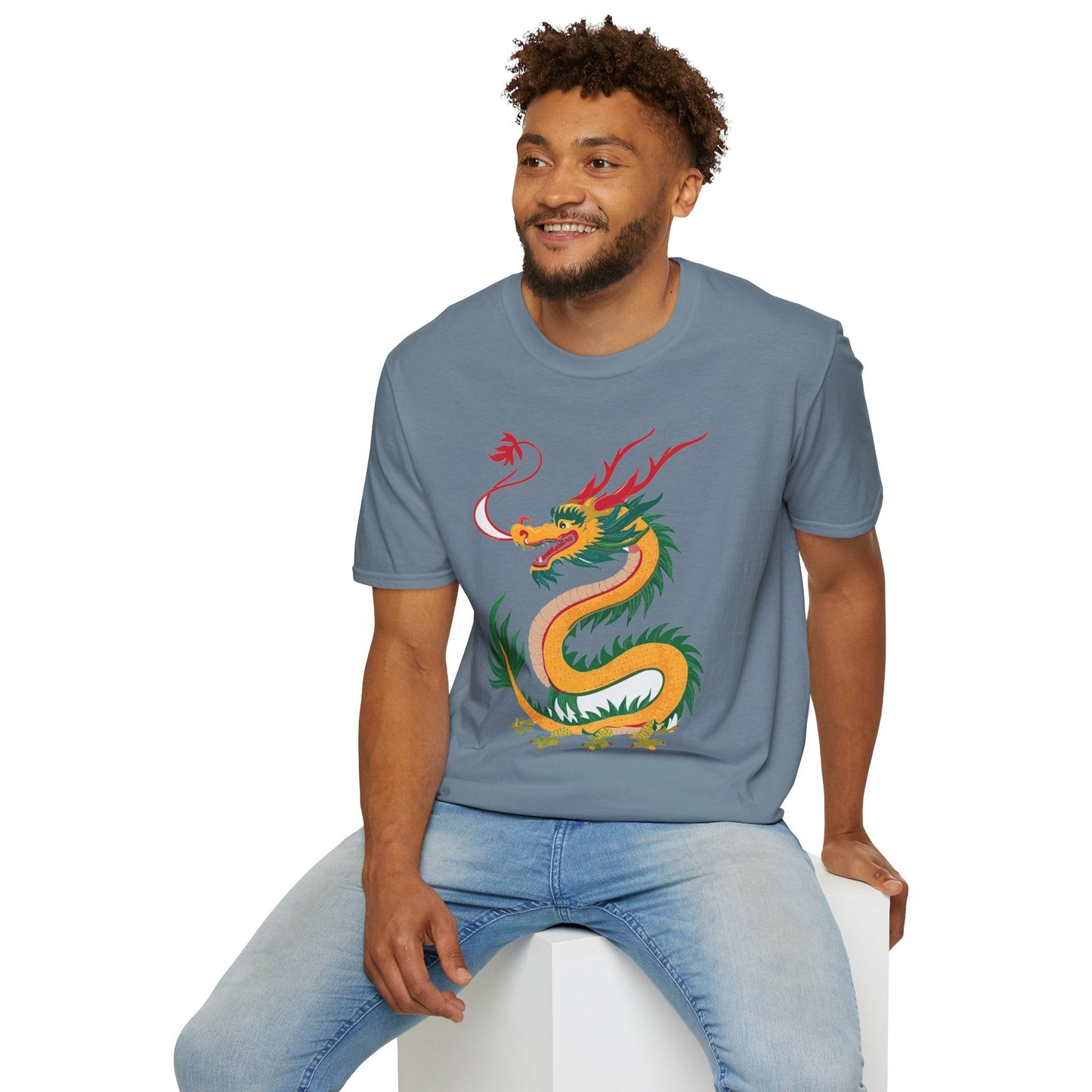 Dragon T Shirt Unisex Dragon Shirt Animal Shirt Gildan Softstyle 64000 100 Percent Cotton Tee