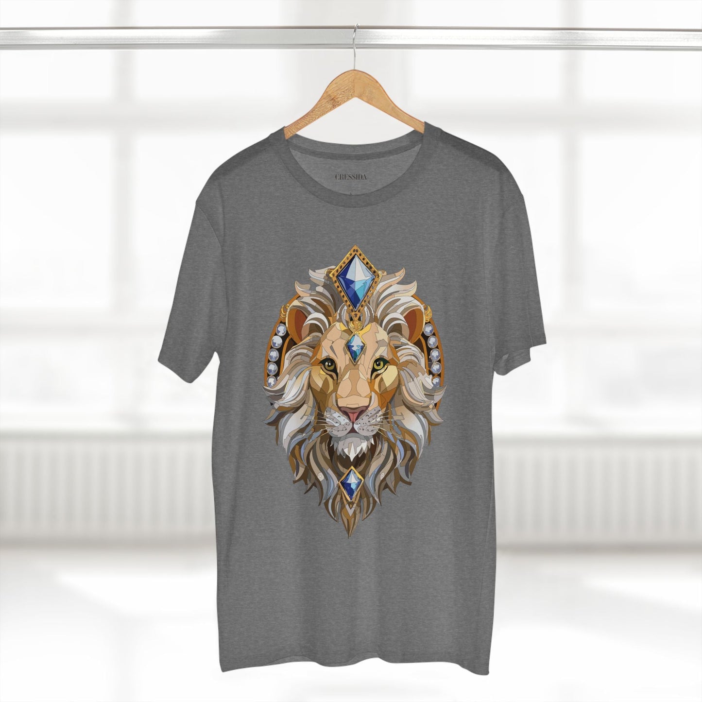 Lion Graphic Unisex 100 Cotton Tee With Unique Animal Golden Medallion Art Design 9