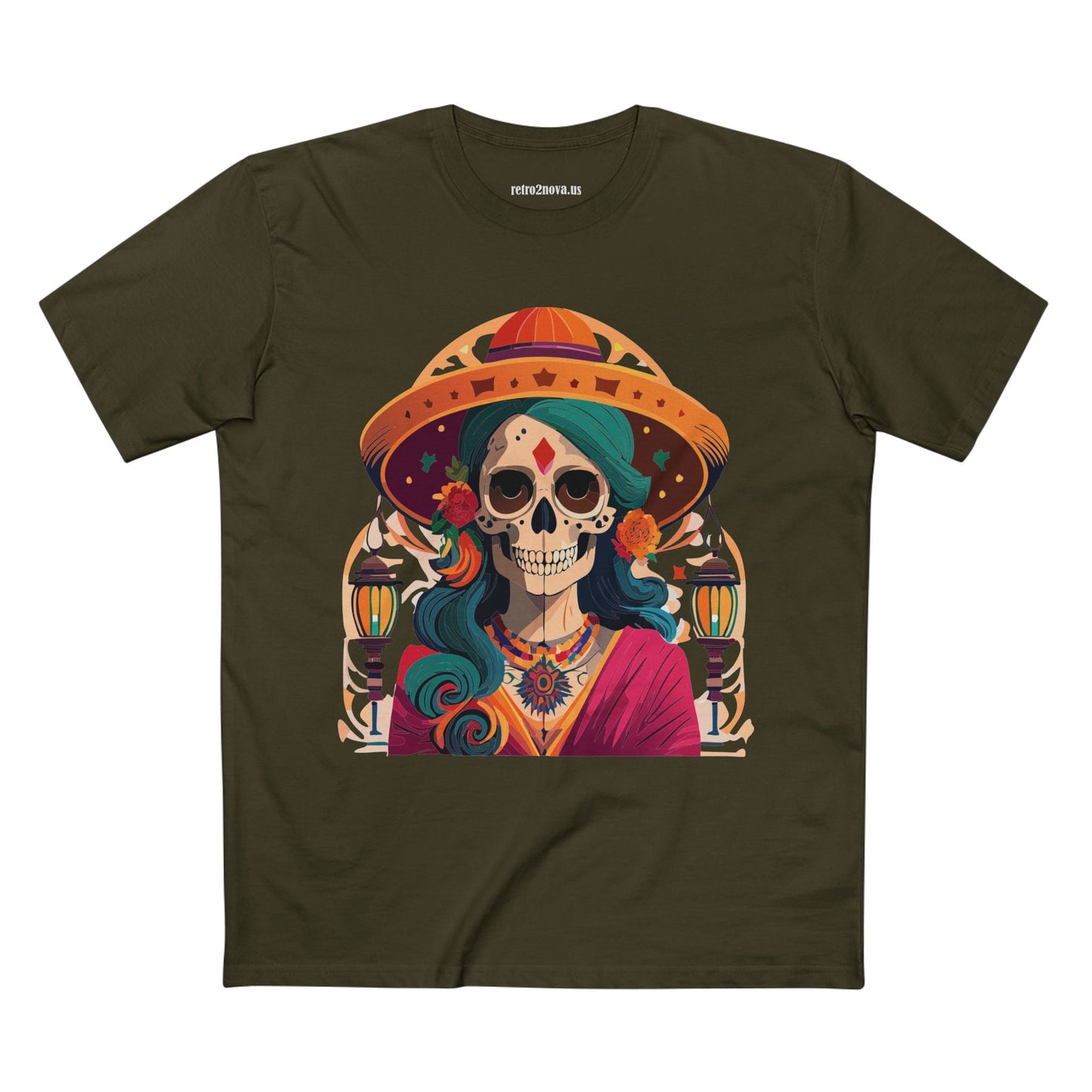 Skull Shirt Skeleton Shirt Unisex Premium Cotton Tee With Original Art Design By Retro2Nova