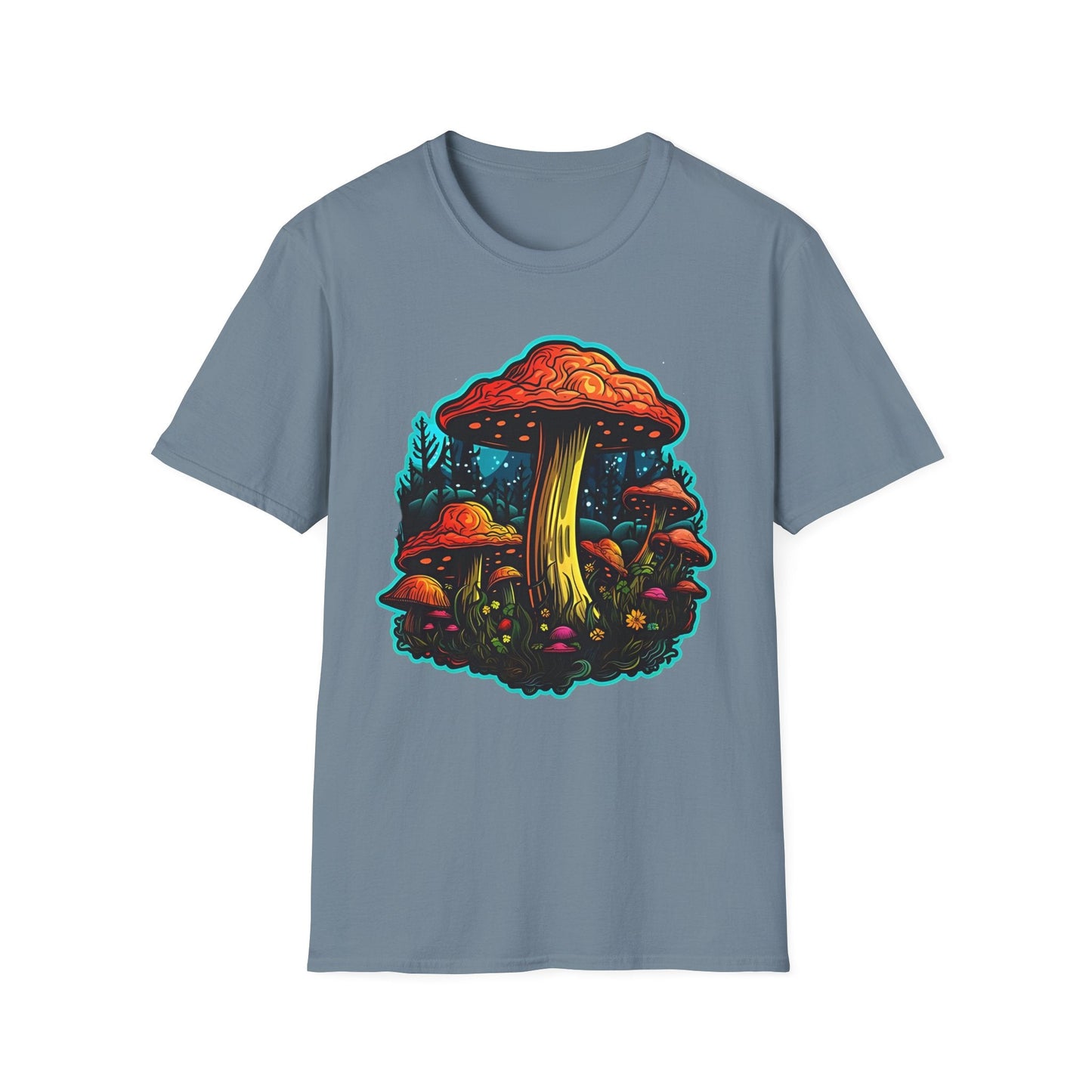 Mashroom Tee Shirt Unisex Softstyle 64000 With Funny Mashroom Fungus Graphic Design