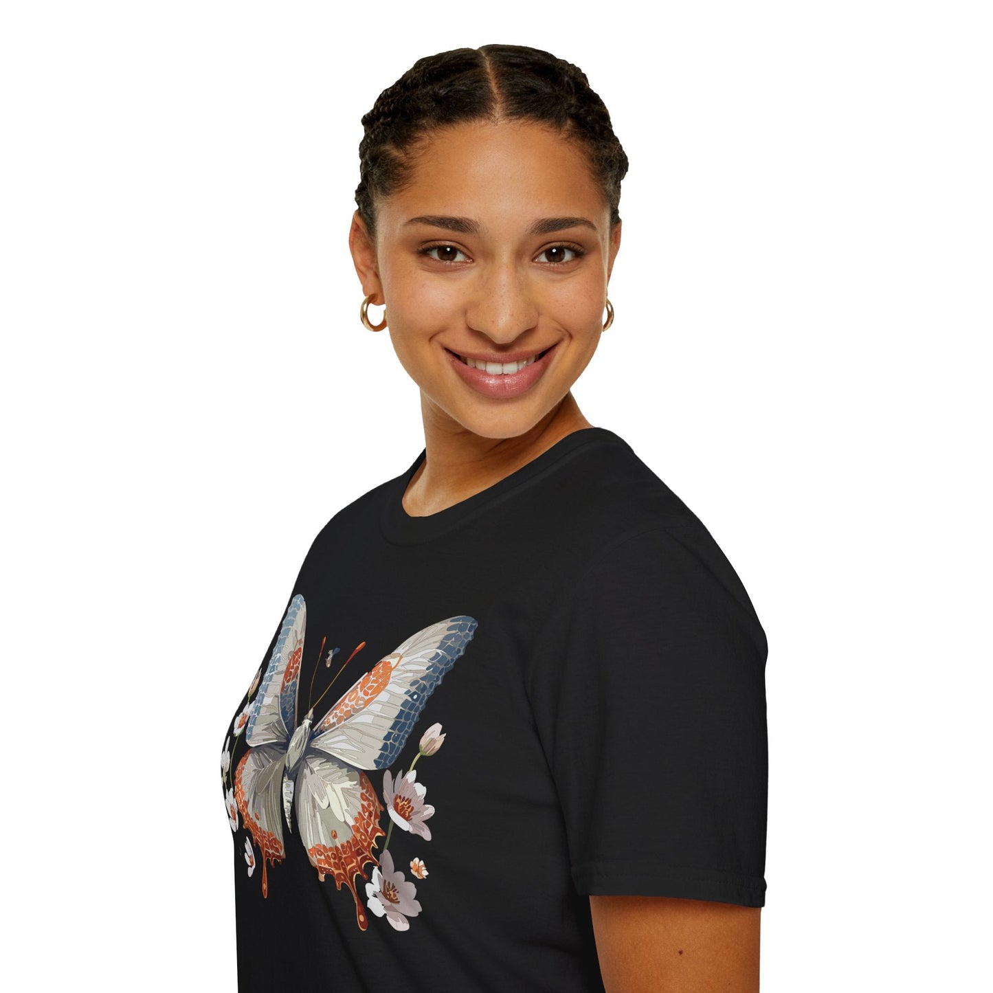 Butterfly Shirt Unisex Short Sleeve Cotton Tee Monarch Design For Men Women Comfort