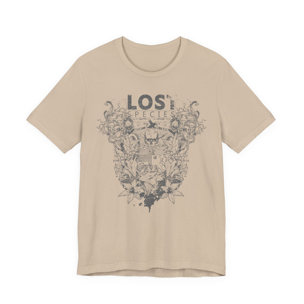 Lost Species Tee Floral Wildlife Illustration Rock Band T-Shirt A-7