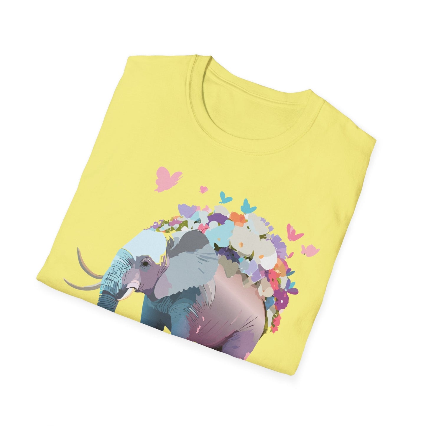 Elephant Graphic T Shirt Unisex Cotton Softstyle Tee Gildan 64000 Elephant Design For Animal Lovers
