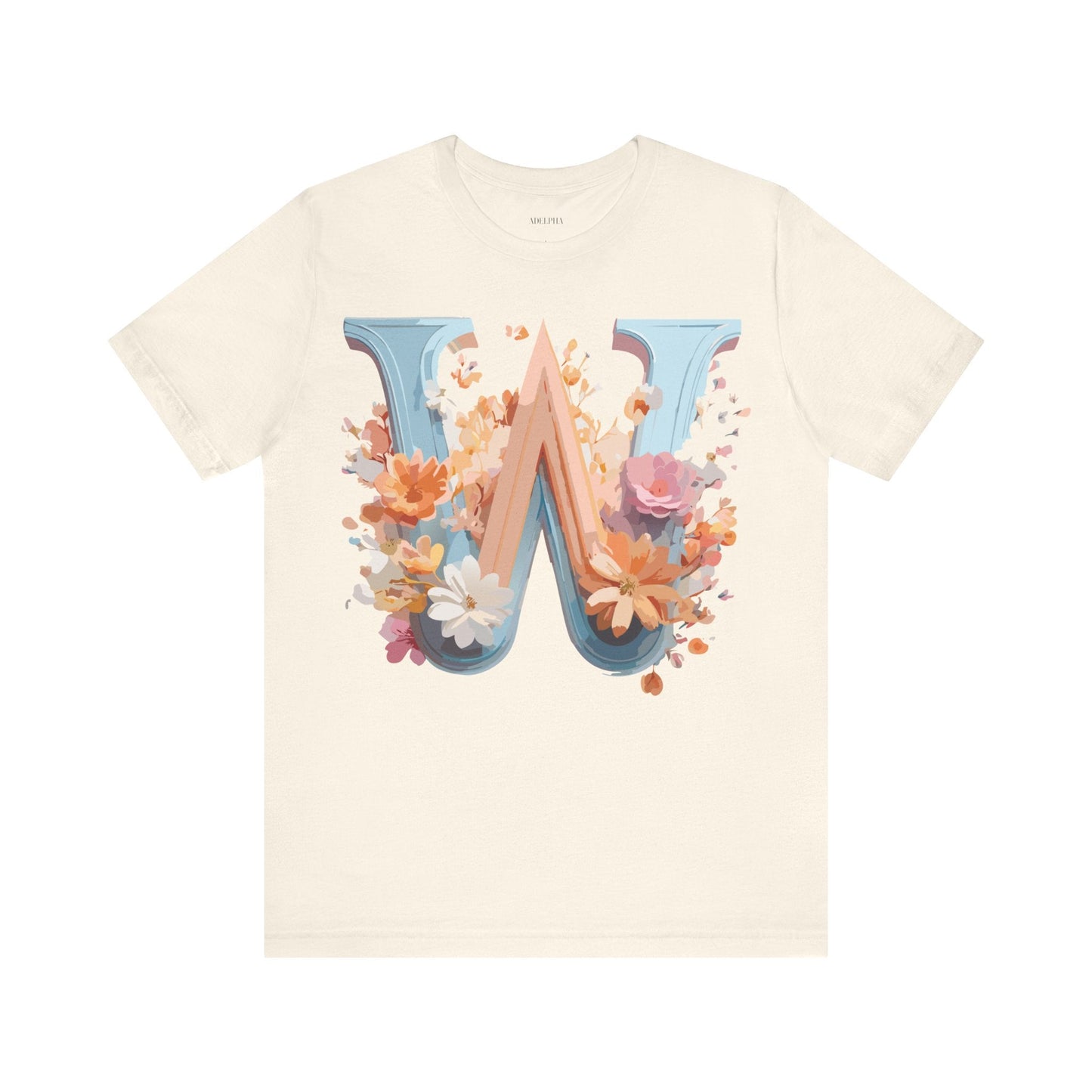 Letter W Shirt Unisex Graphic Tee Vintage Inspired Adelpha Art Design Short Sleeve
