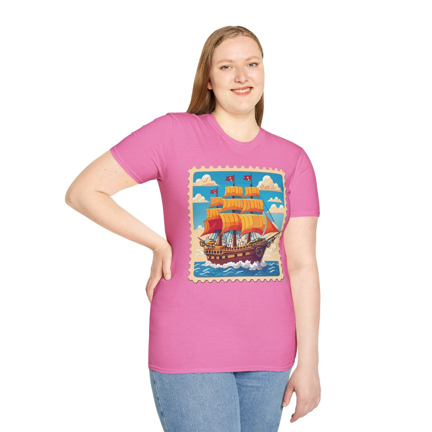 Unisex Softstyle Frigate Ship T Shirt 100 Percent Ring Spun Cotton Gildan 64000 Tee