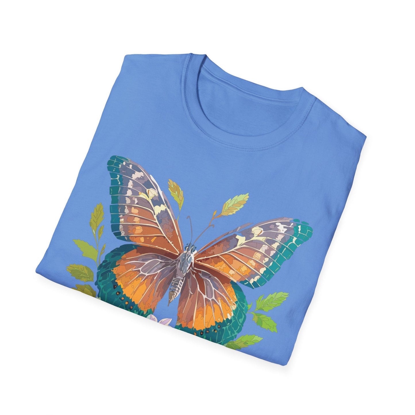 Unisex Butterfly Shirt With Monarch Design Cotton Tee Gildan 64000 Softstyle Comfort