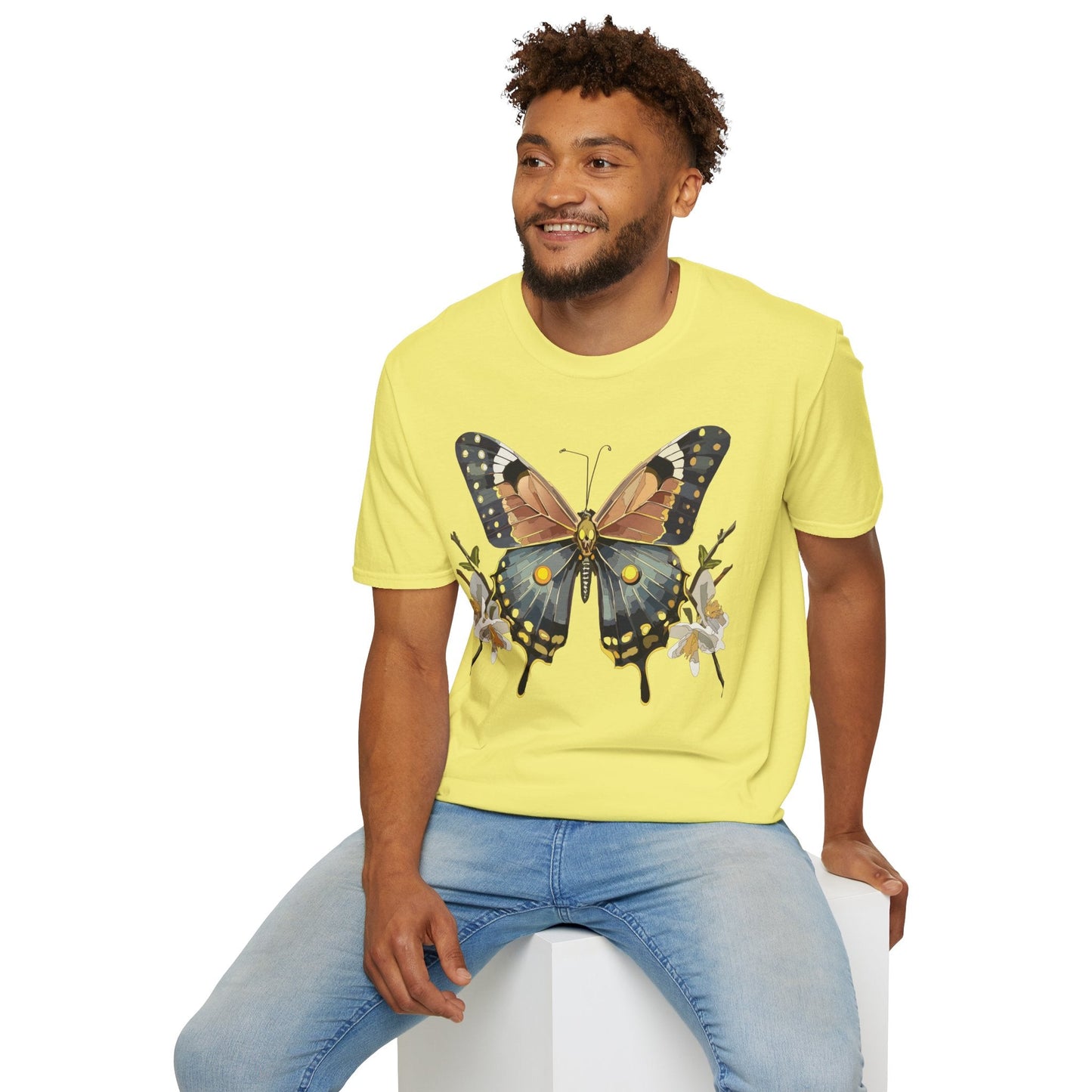 Butterfly Shirt Unisex Gildan Softstyle T Shirt Monarch Butterfly Tee 100 Percent Ring Spun Cotton